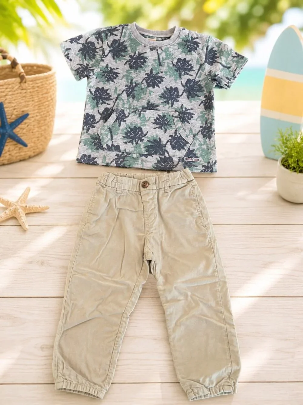 Boys 4T Summer Outfit Bundle – Hudson, H&M & Garanimals – 3 Pieces